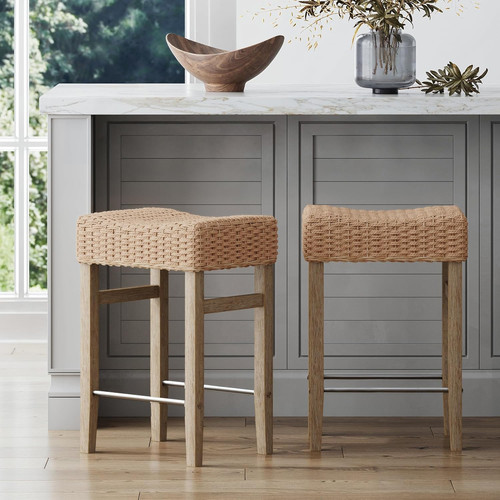 Bohemian rattan bar stools - rattan,