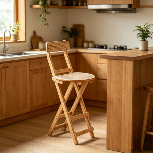 Folding bar stool bamboo - bar,