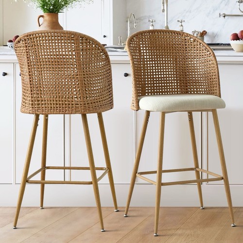 Set rattan wood mesh back - of, rattan/wood