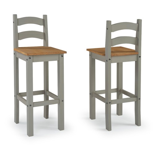 Corona bar stools pair - stools, grey