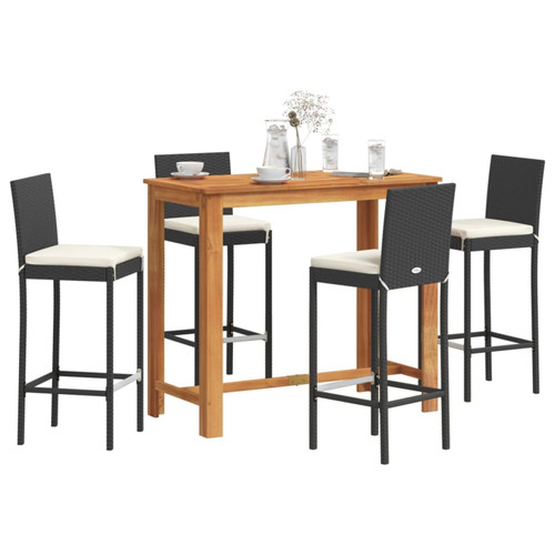 Outdoor bar set 120cm - set, black