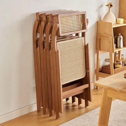 Wooden chair folding rattan - wooden,