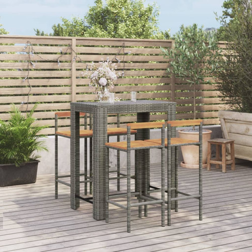 Garden bar set outdoor grey - garden, pe